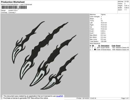 Scartch Embroidery File 4 size