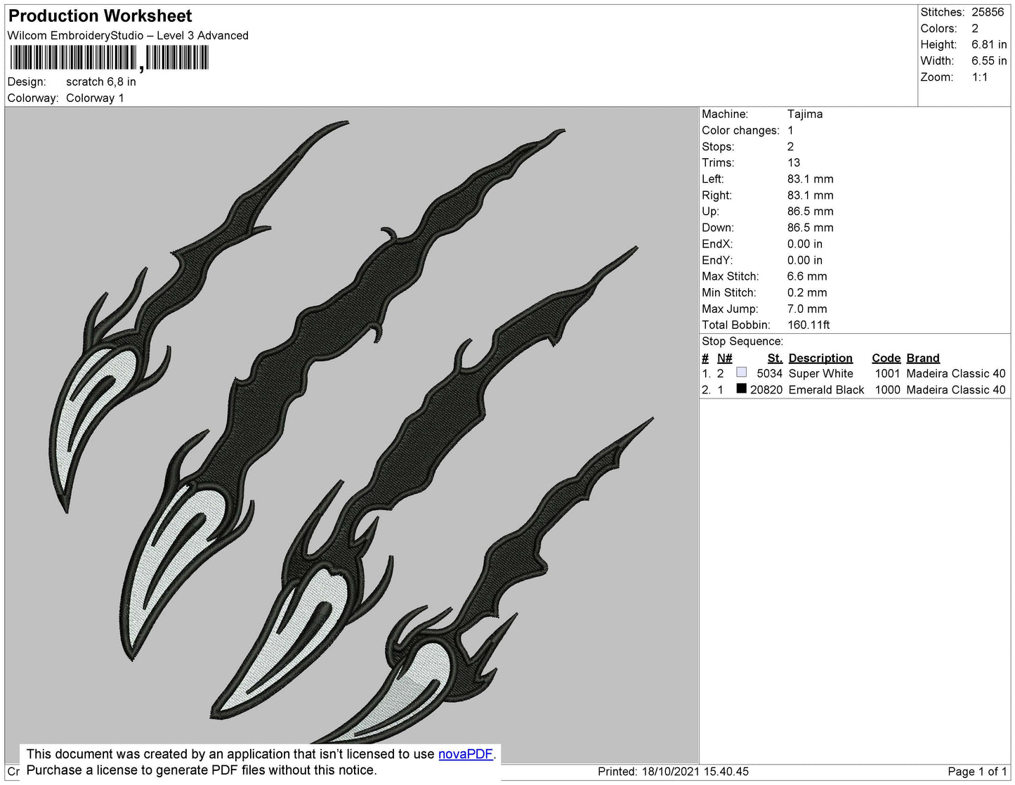 Scartch Embroidery File 4 size