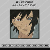 Sasuke Square Embroidery File 4 size