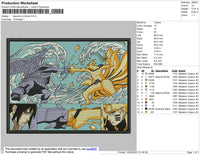 Sasuke Vs Naruto Embroidery File 4 size
