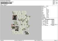Stairtext Embroidery File 6 sizes