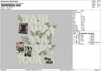 Stairtext Embroidery File 6 sizes