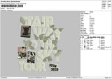 Stairtext Embroidery File 6 sizes