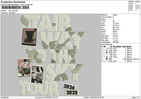 Stairtext Embroidery File 6 sizes