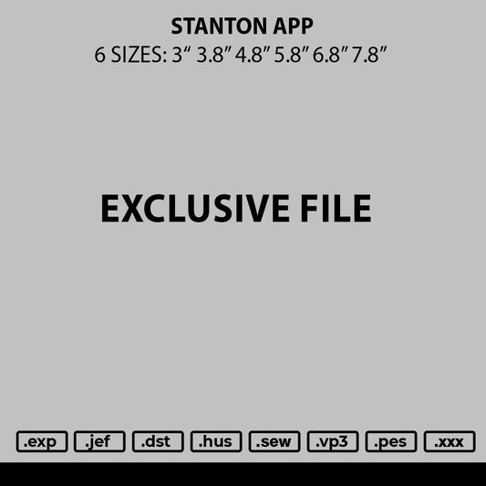 Stanton App Embroidery File 6 sizes