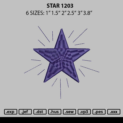 Star 1203 Embroidery File 6 sizes