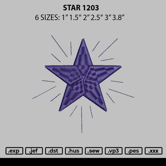 Star 1203 Embroidery File 6 sizes