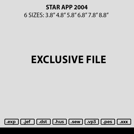 Star App 2004 Embroidery File 6 sizes