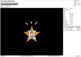 Star Houston Embroidery File 6 sizes