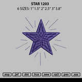 Star 1203 Embroidery File 6 sizes