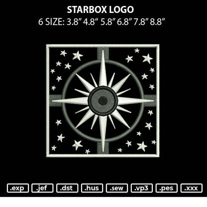 Starbox Logo Embroidery File 6 sizes