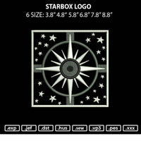 Starbox Logo Embroidery File 6 sizes