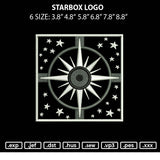 Starbox Logo Embroidery File 6 sizes