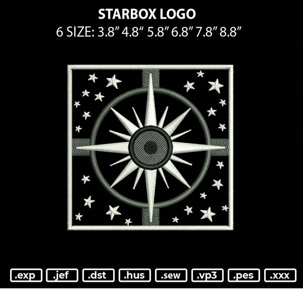 Starbox Logo Embroidery File 6 sizes