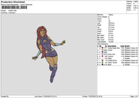 Woman Hero 1702 Embroidery File 6 sizes