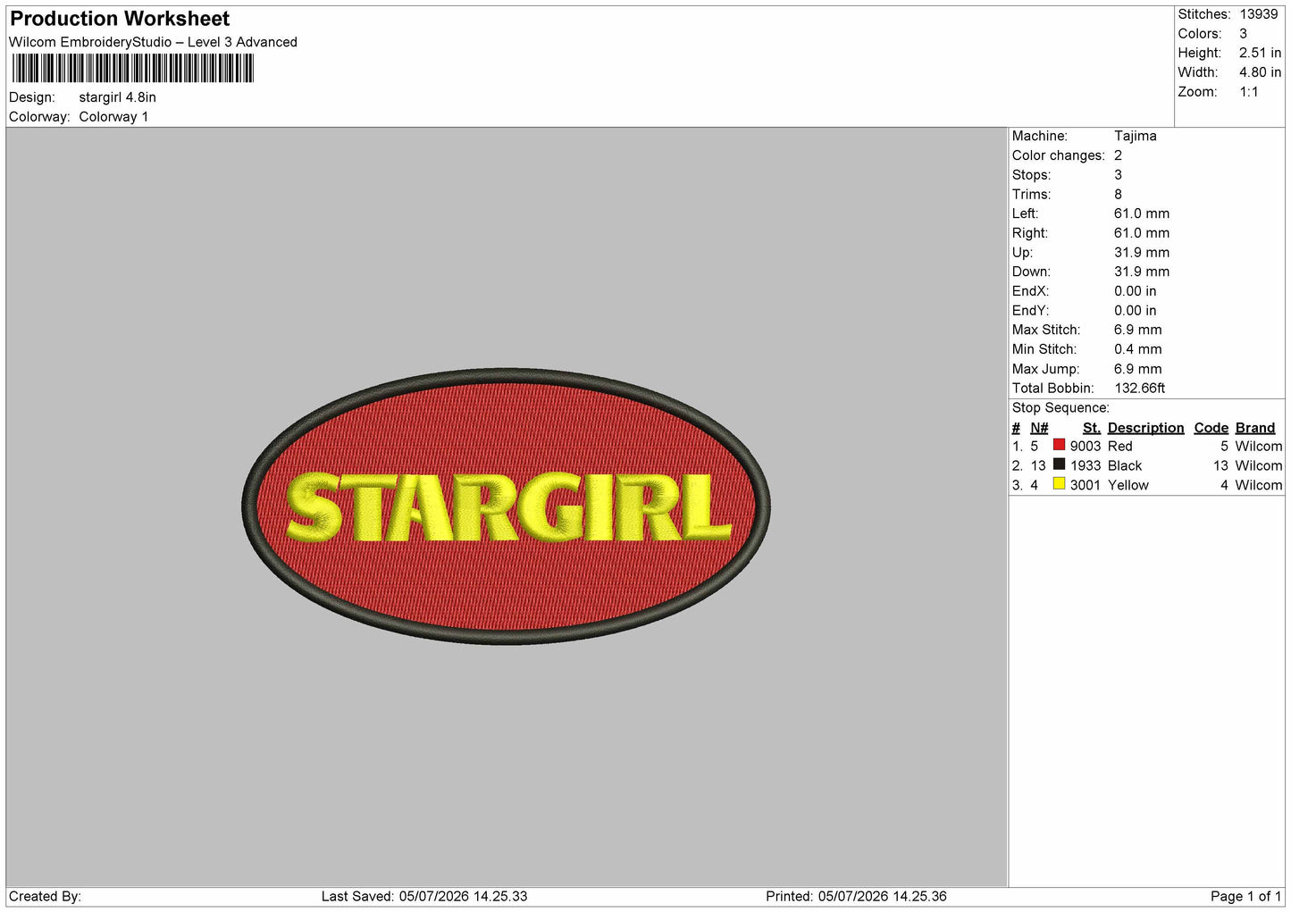 Stargirltext Oval Embroidery Machine Design File 6 sizes
