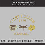 Stars Hollow Connecticut  Embroidery Design File