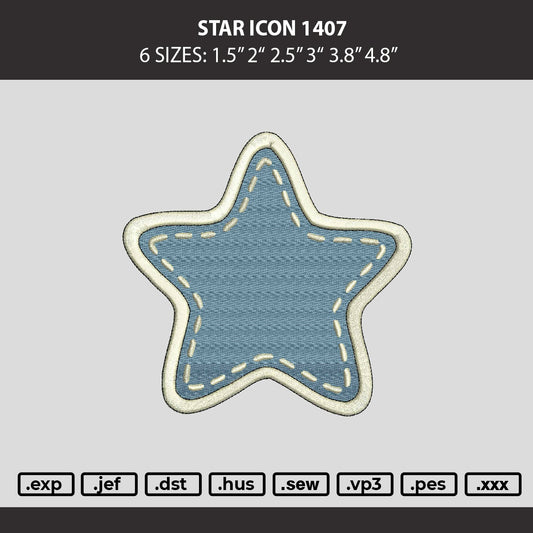 Star Icon Embroidery Machine Design File 6 sizes