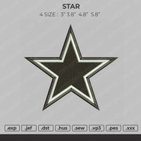Star Embroidery File 4 size