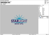 Starlighttext Embroidery File 6 sizes