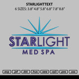 Starlighttext Embroidery File 6 sizes