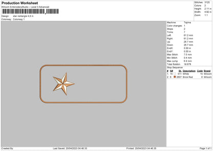Star Rectangle Embroidery File 6 sizes