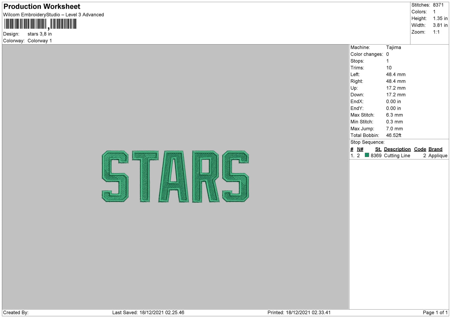 Stars Embroidery File 4 size
