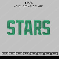 Stars Embroidery File 4 size