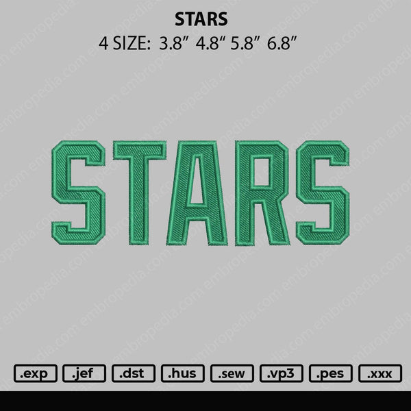 Stars Embroidery File 4 size