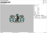 Stras Blue Embroidery File 6 sizes
