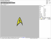 Star Trek Emblem Embroidery File 5 size