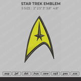 Star Trek Emblem Embroidery File 5 size
