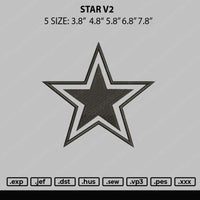 Star V2 Embroidery File 5 sizes