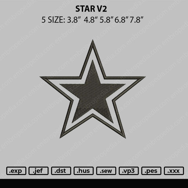 Star V2 Embroidery File 5 sizes