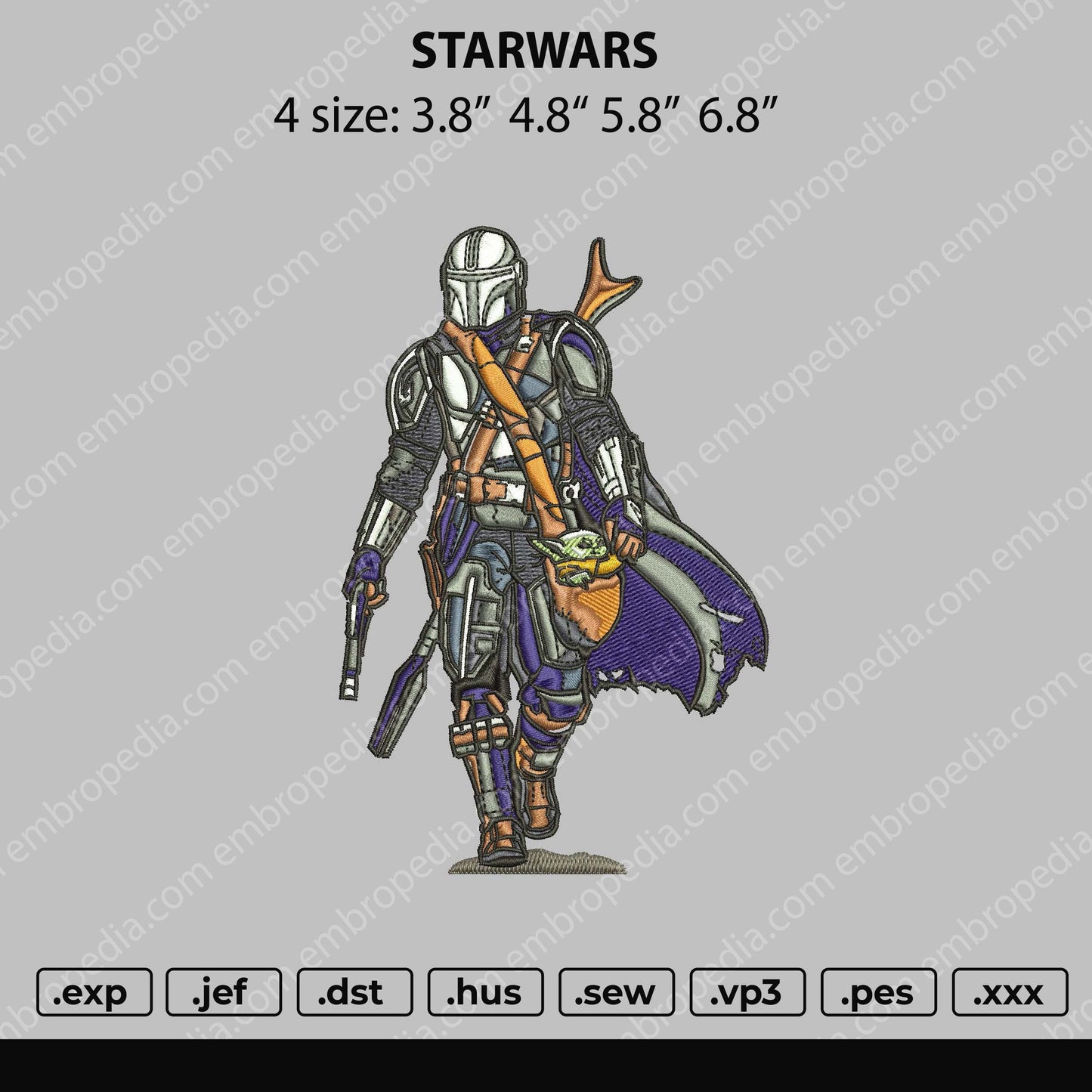 Starwars Embroidery File 4 size