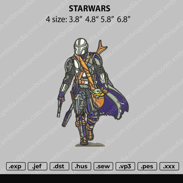Starwars Embroidery File 4 size