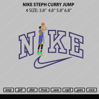 Nike Steph Curry Jump Embroidery File 4 size