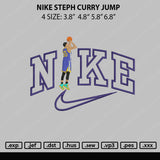 Nike Steph Curry Jump Embroidery File 4 size