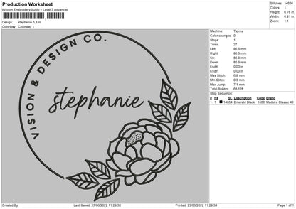 Stephanie Embroidery File 4 size