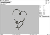 Stetoskop0205 Embroidery File 6 sizes