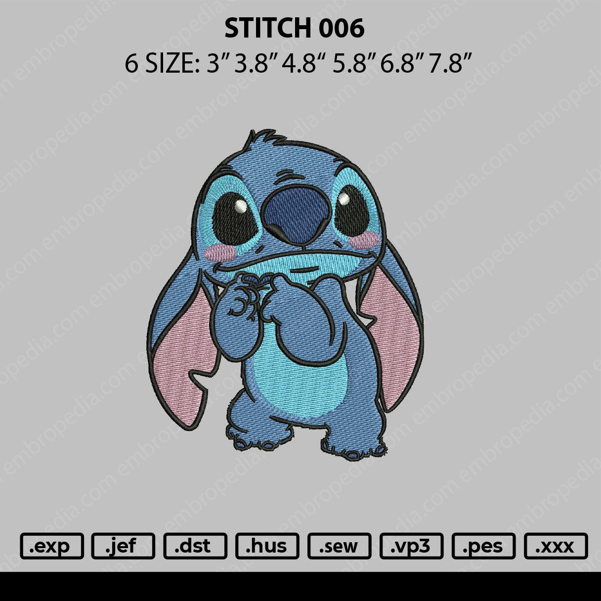 Stitch 006 Embroidery File 6 sizes