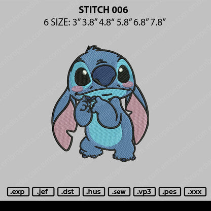 Stitch 006 Embroidery File 6 sizes