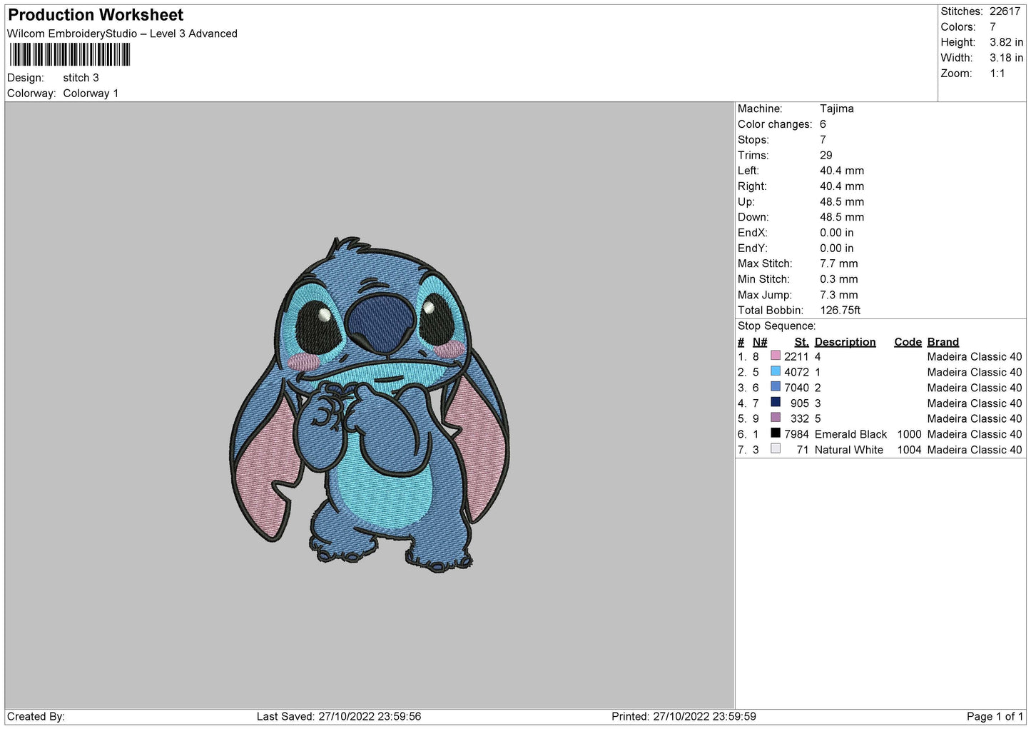 Stitch 006 Embroidery File 6 sizes