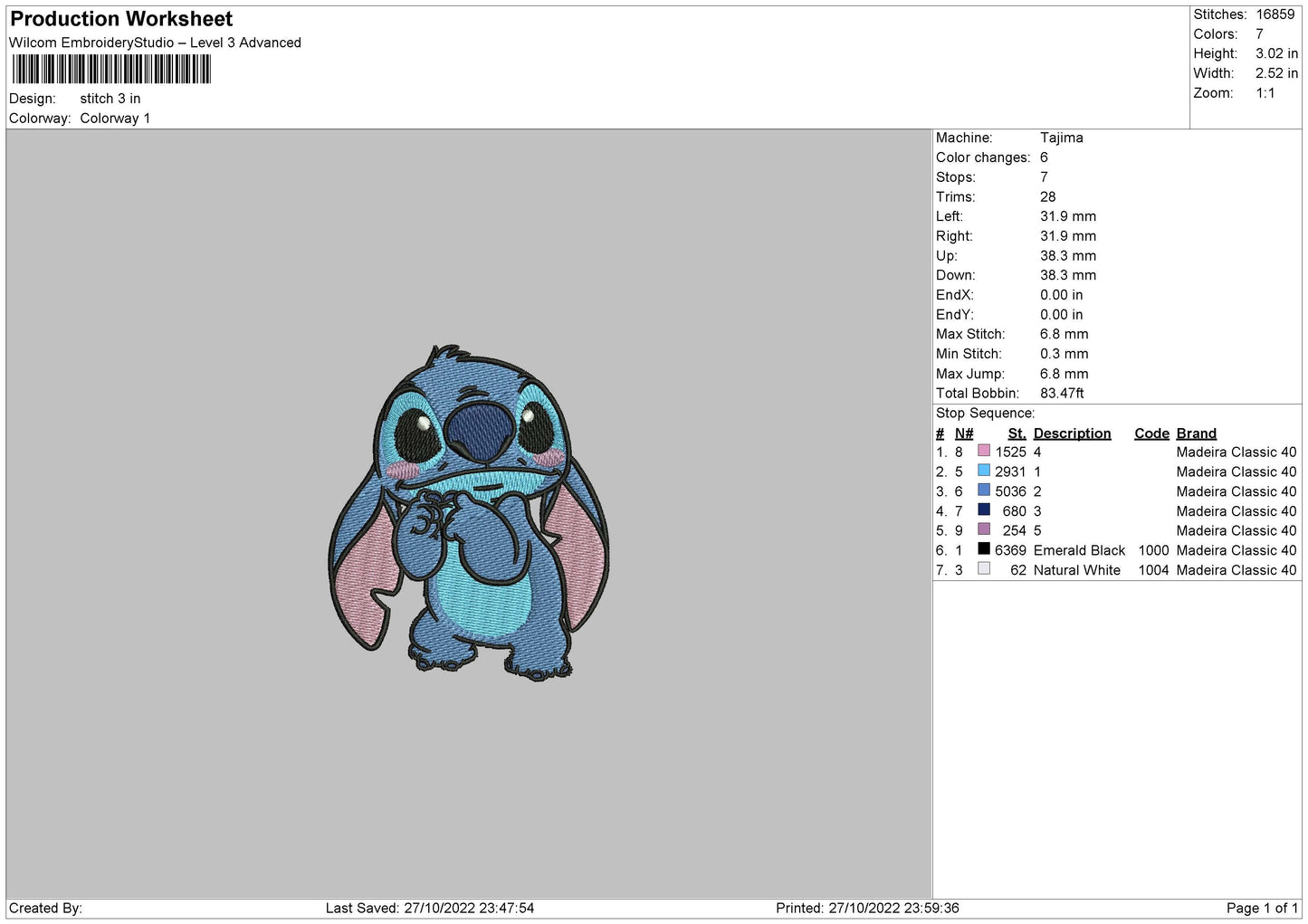 Stitch 006 Embroidery File 6 sizes