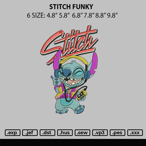 Stitch Funky Embroidery File 6 sizes
