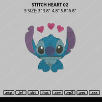 Stitch Heart 02 Embroidery File 5 size