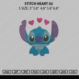 Stitch Heart 02 Embroidery File 5 size