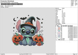 Stitch Halloween 0310 Embroidery File 6 sizes