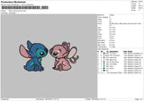 Stitch Blue Pink Embroidery File 6 sizes