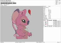 Stitch Couple Embroidery File 4 size